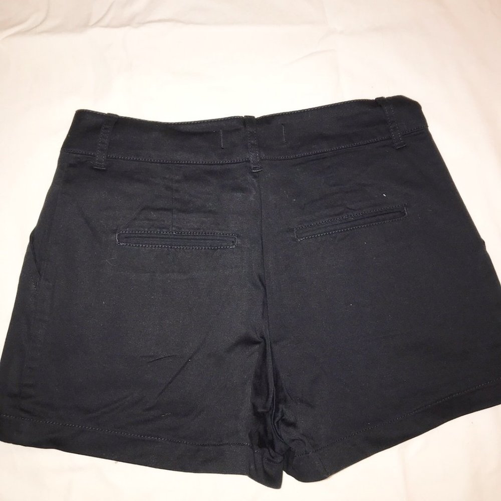 NWT ABERCROMBIE & FITCH Cotton Chino Tailored Shorts Black Size 25 - Picture 2 of 5